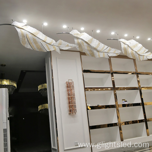 Morden Indoor Hotel Feather Design Pendant Chandelier Light